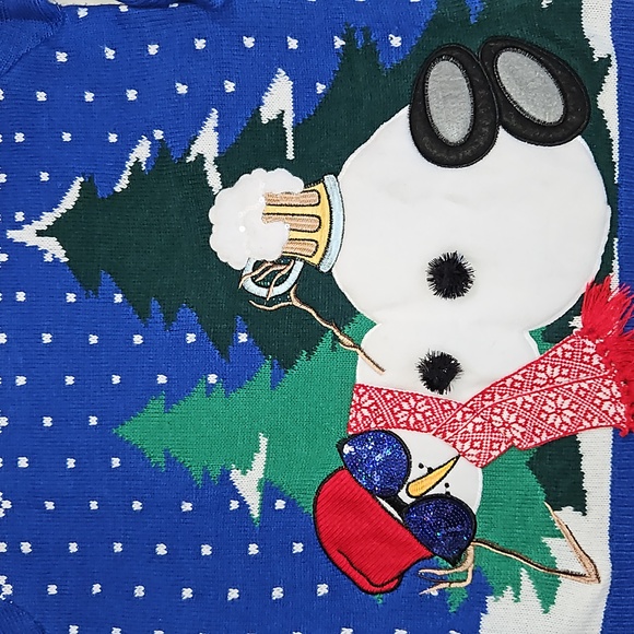 Ugly Christmas Sweater| Jolly Sweater| Snowman with Beer Mug Size M - Picture 6 of 7